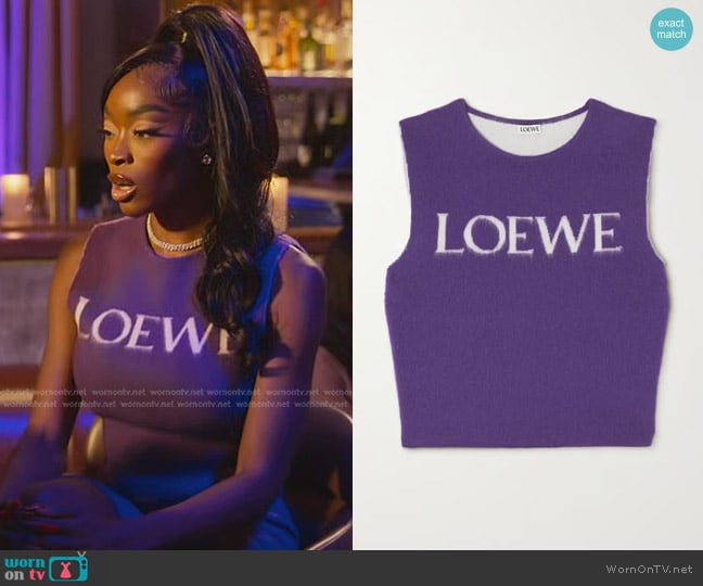 Loewe Brushed Jacquard-Knit Wool-Blend Tank worn by Chelsea Lazkani on Selling Sunset