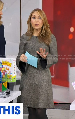 Lori’s metallic glitter bell cuff dress on Good Morning America