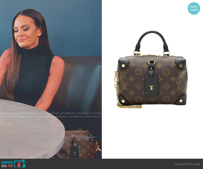 Louis Vuitton Monogram Petite Malle Souple Black worn by Lisa Barlow on The Real Housewives of Salt Lake City