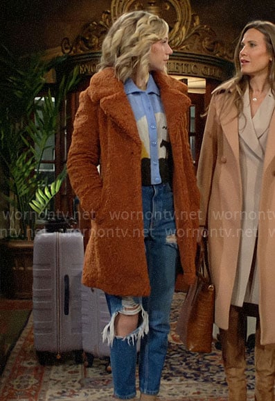 Lucy’s teddy fur coat on The Young and the Restless