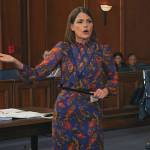Maggie’s blue floral print long sleeve dress on All Rise