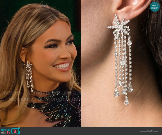 Maje Star Strass Earrings worn by Chrishell Stause on Selling Sunset