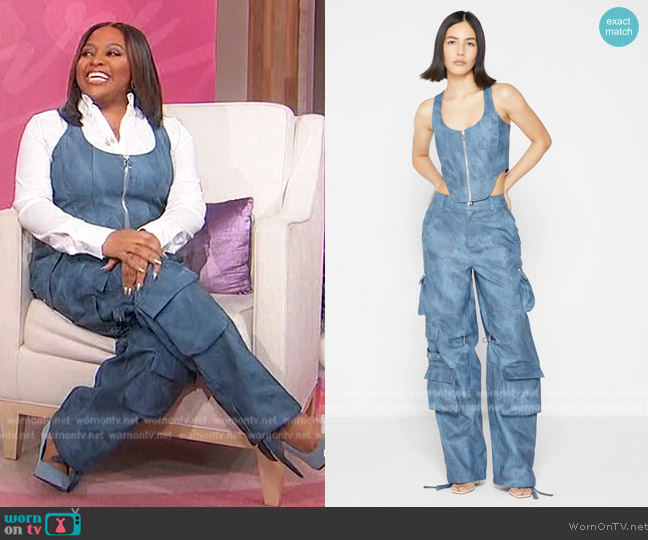 Maniere Devoir Vintage Marble Leather Corset Top worn by Sherri Shepherd on Sherri