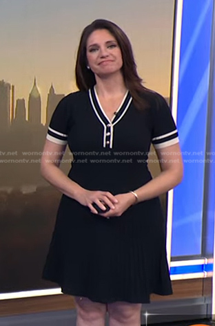 Maria’s black contrast trim knit dress on Today