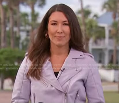 Marissa Parra’s lilac moto jacket on NBC News Daily