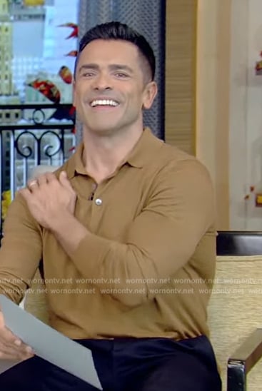 Mark’s beige long sleeve shirt on Live with Kelly and Mark