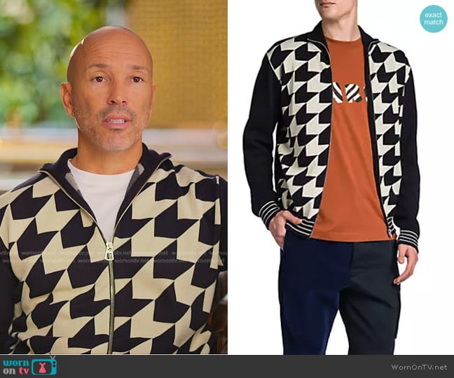 Marni Pied De Poule Jacquard Zip Cardigan worn by Brett Oppenheim on Selling Sunset