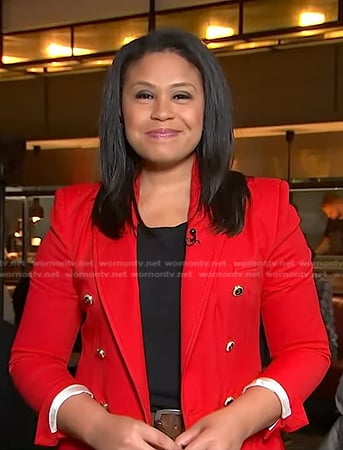 Meagan Fitzgerald’s red double breasted blazer on Today