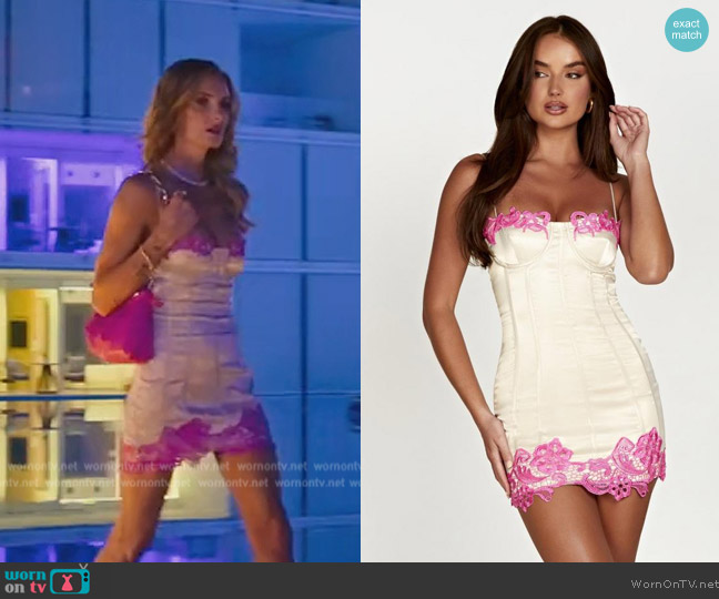 Meshki Tatiana Corset Mini Dress worn by Nicole Young on Selling Sunset