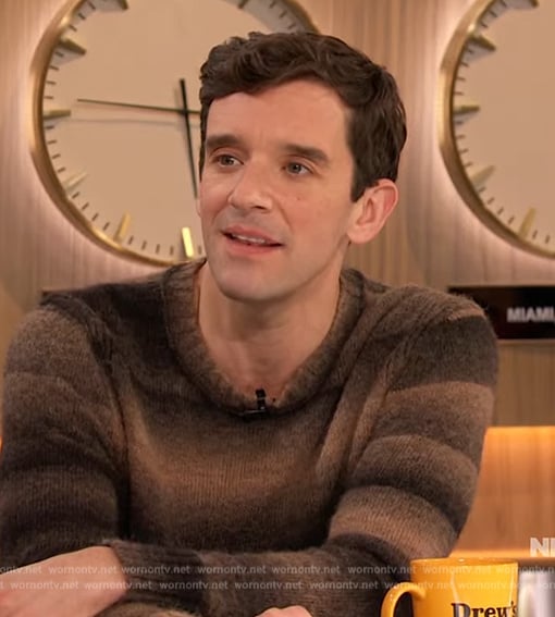 Michael Urie’s brown ombre sweater on The Drew Barrymore Show