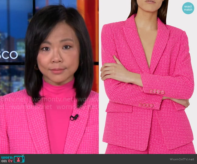 Weijia Jiang Avery Boucle Blazer worn by Weijia Jiang on CBS Mornings