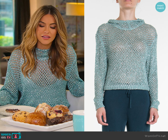 Missoni Sequin Hooded Sweater worn by Chrishell Stause on Selling Sunset
