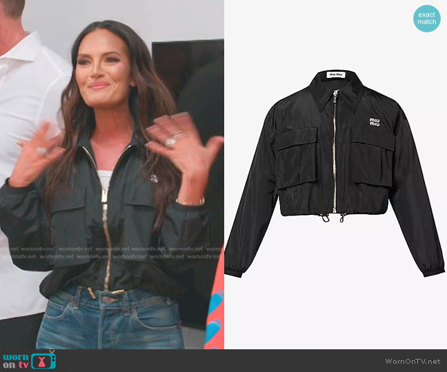 Miu Miu Technical Fabric Blouson Jacket worn by Lisa Barlow on The Real Housewives of Salt Lake City