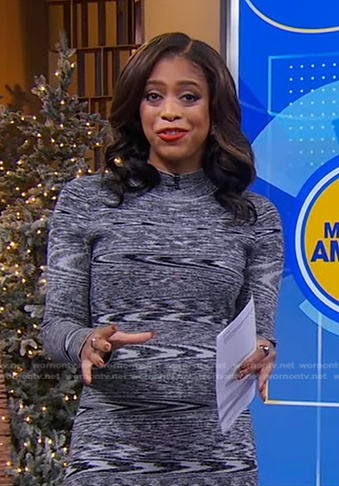 Morgan Norwood’s space dye mock neck dress on Good Morning America