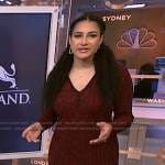 Morgan’s red ribbed space dye dress on NBC News Daily