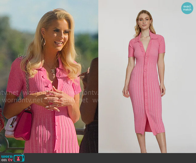 By Johnny. Button Down Knit Midi Dress worn by Emma Hernan on Selling Sunset