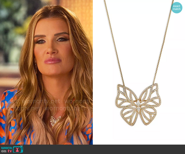Nadri Flutter Cubic Zirconia Butterfly Pendant Necklace worn by Nicole Young on Selling Sunset