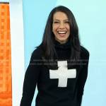 Natalie’s black cross turtleneck sweater on Today