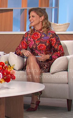 Natalie’s floral long sleeved mini dress on The Talk