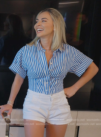 Nicole’s blue stripe shirt on The Real Housewives of Miami