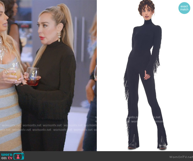 Norma Kamali Turtleneck Top with Fringe worn by Marysol Patton (Marysol Patton) on The Real Housewives of Miami