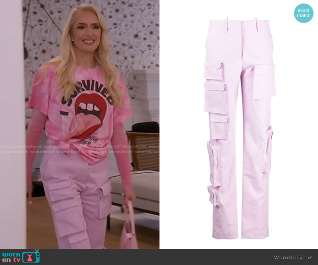 Off White High-Waisted Cargo Trousers worn by Erika Jayne on The Real Housewives of Beverly Hills
