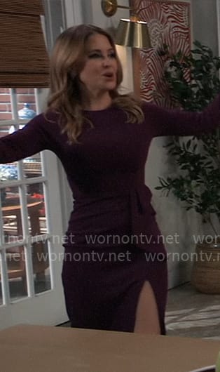 Olivia’s purple long sleeved dress with ruffle on General Hospital