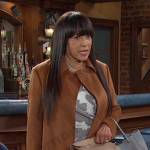 Paulina’s floral dress and brown coat on Days of our Lives