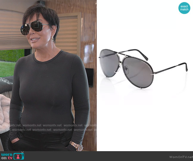 Porsche Design P8478 Sunglasses worn by Kris Jenner (Kris Jenner) on The Kardashians