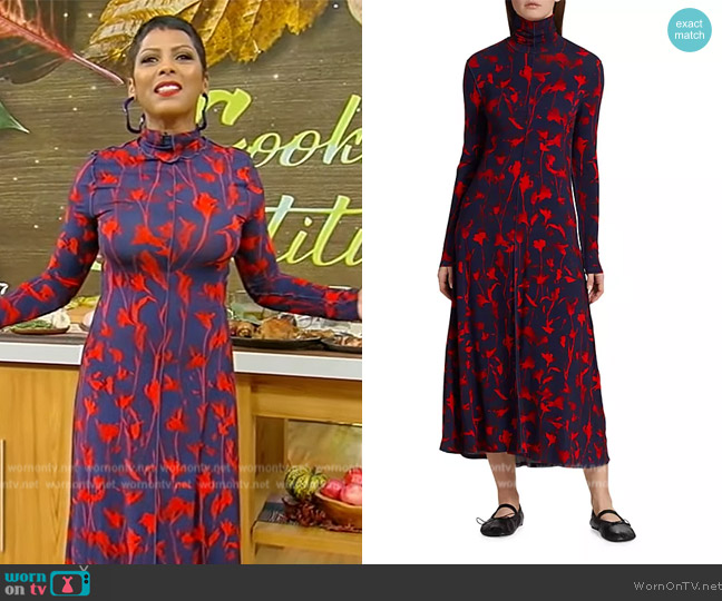 Proenza Schouler White Label Slinky Jersey Midi-Dress worn by Tamron Hall on Tamron Hall Show
