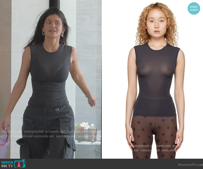 Raf Simons Gray Stocking Tank Top worn by Kylie Jenner (Kylie Jenner) on The Kardashians