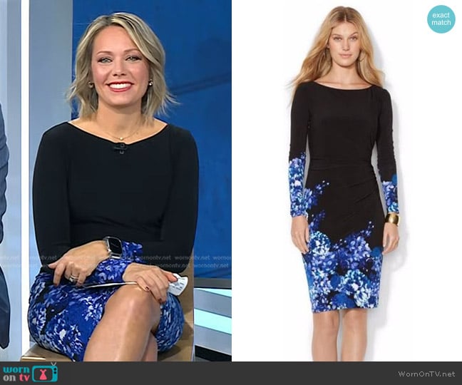 Lauren Ralph Lauren Floral Ruched Sheath Dress worn by Dylan Dreyer on Today