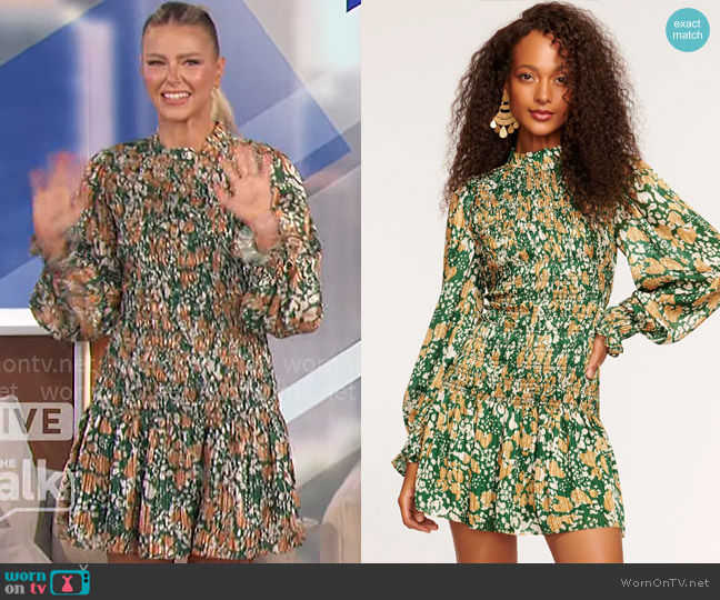 Ramy Brook Lucia Dress in Spruce Dot worn by Ariana Madix on The Talk