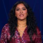 Reena’s burgundy floral dress on Good Morning America