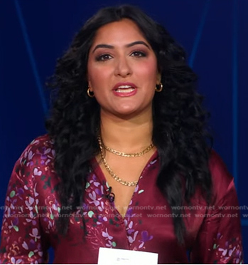 Reena’s burgundy floral dress on Good Morning America
