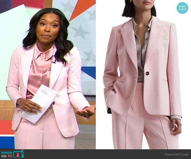 Reiss Marina Peak Lapel Blazer worn by Rachel Scott on Good Morning America
