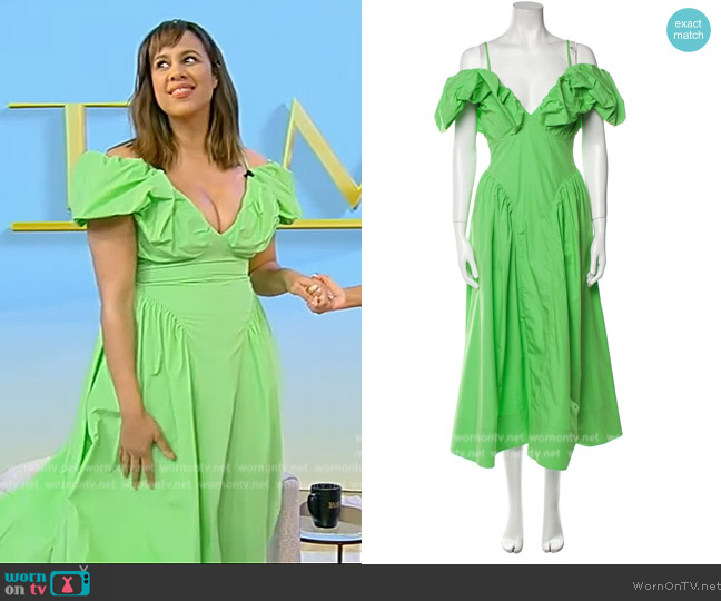 Rejina Pyo Midi Dress worn by Zawe Ashton on Tamron Hall Show