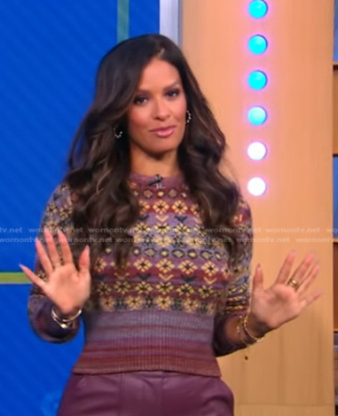 Rocsi Diaz’s floral sweater on Good Morning America