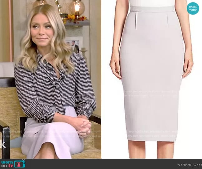 Roland Mouret Arreton Pencil Skirt worn by Kelly Ripa on Live with Kelly and Mark