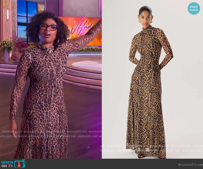 Ronny Kobo Ember Mesh Baroque Maxi Dress worn by Jennifer Hudson on The Jennifer Hudson Show