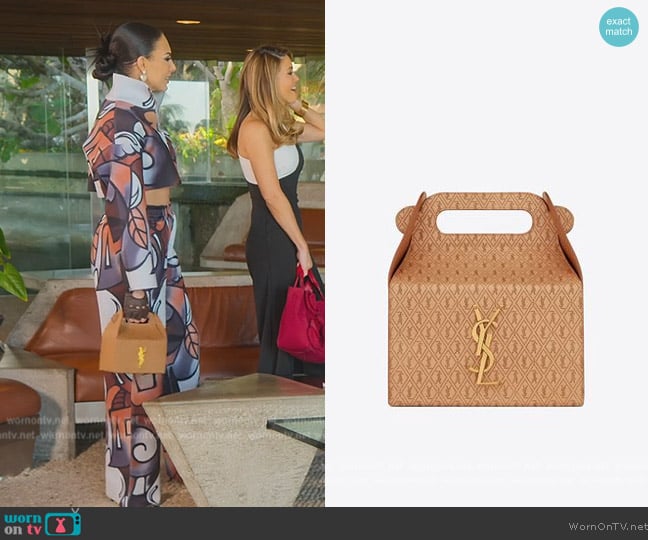 Saint Laurent Take Away Box in Calf Leather worn by Amanza Smith on Selling Sunset
