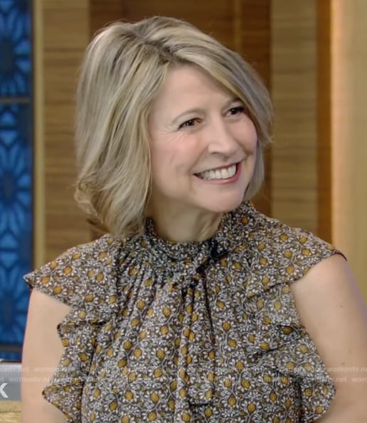 Samantha Brown’s floral ruffle top on Live with Kelly and Mark