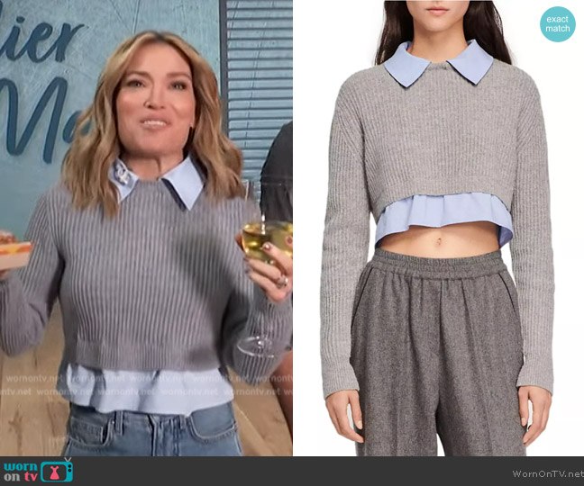Sandro Radieux Cropped Sweater worn by Kit Hoover on Access Hollywood