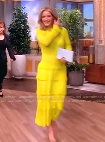 Sara’s yellow pointelle dress on The View