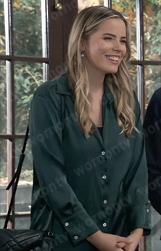 Sasha’s green button down blouse on General Hospital