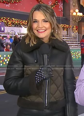 Savannah’s black and green quilted leather jacket on Today