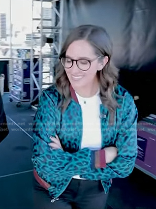 Savannah’s blue leopard bomber jacket on Today