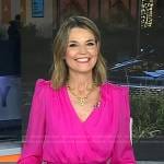 Savannah’s pink wrap blouse and pants on Today