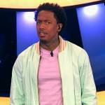 Nick Cannon’s mint bomber jacket on Beat Shazam