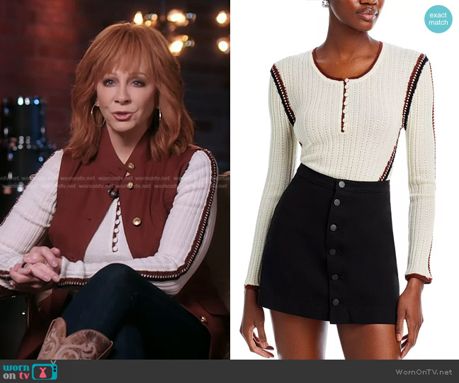 Sea New York Riva Ribbed Top worn by Reba McEntire on The Voice